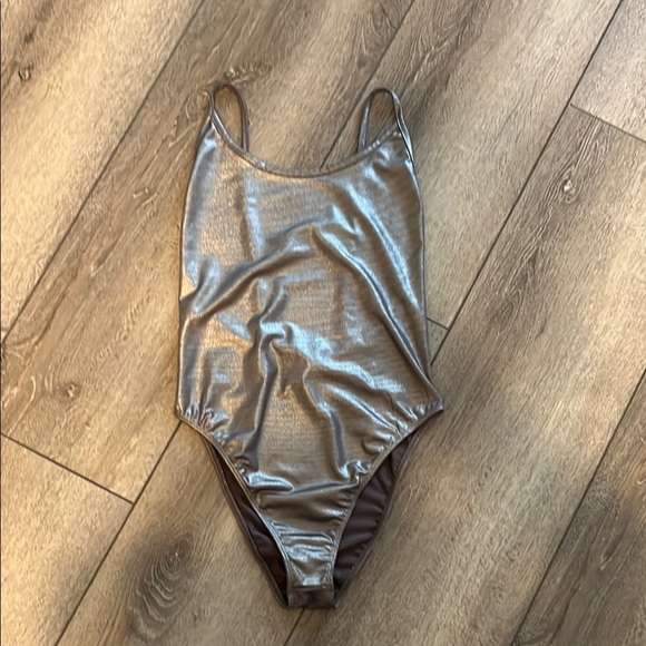 H&M Silver Bodysuit One Piece Metallic small - Picture 2 of 4